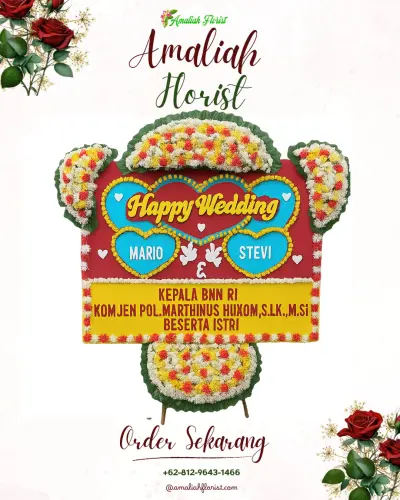Karangan Papan Bunga Pernikahan di Cikakak